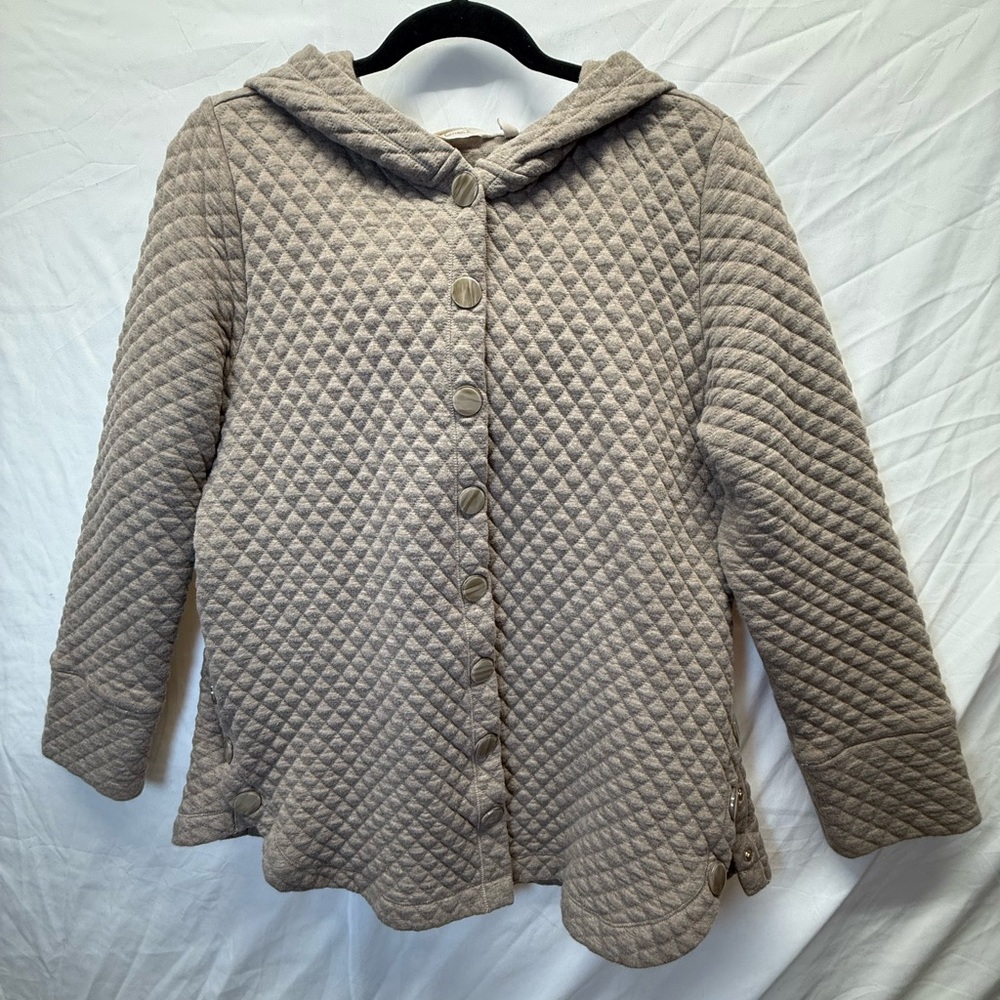 Soft Girl Soft Surroundings Favorite Cozy Lounge Cardi Neutral Quilted Hoodie